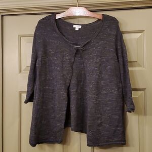J. jill pure jill charcoal speckled cardigan